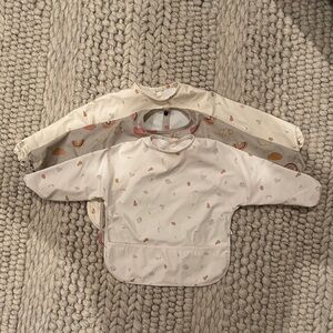 Kids Printed Smock Bib - Beige